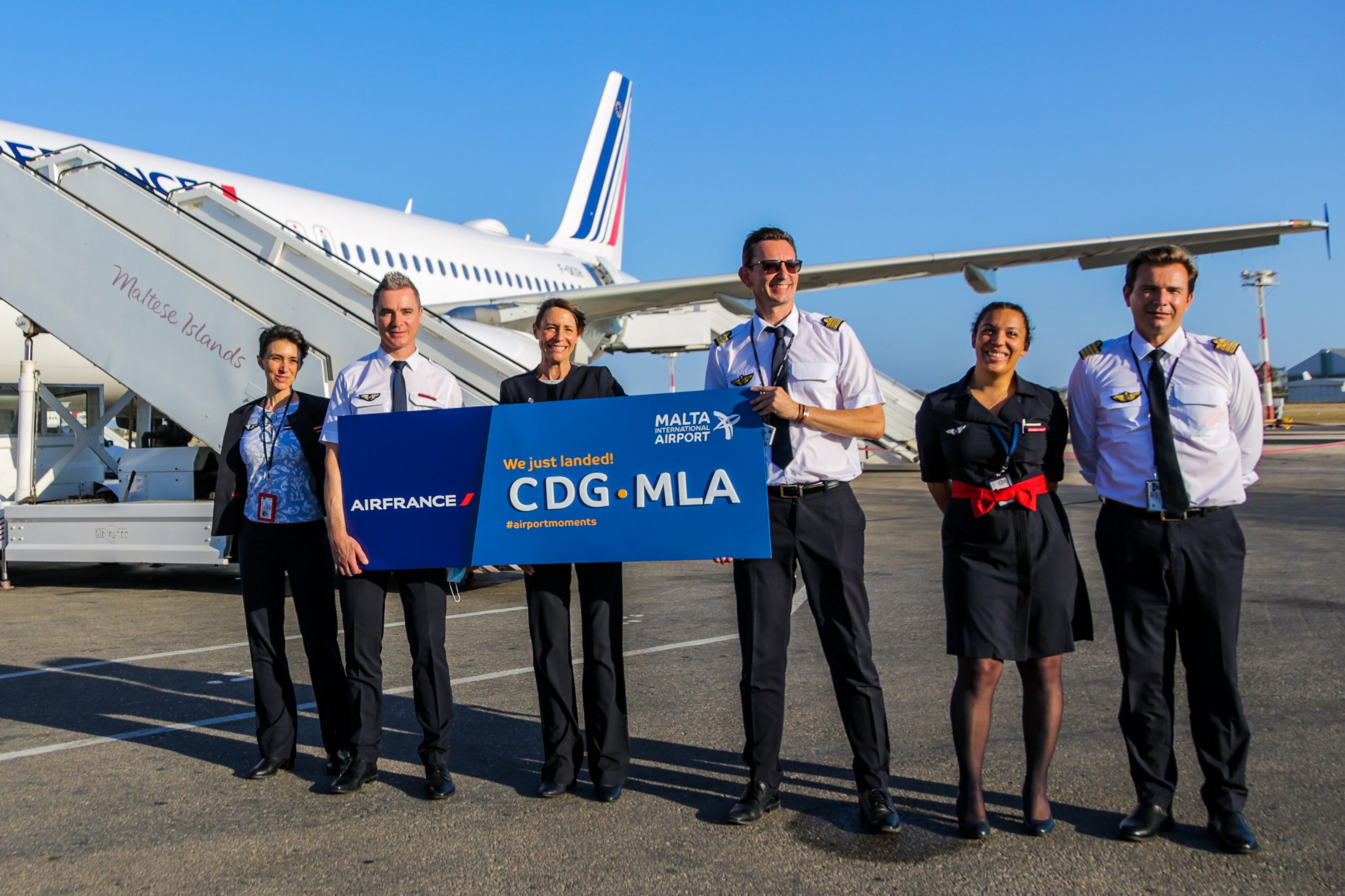 Thumbnail for The first Air France flight from Paris Charles de Gaulle is welcomed at Malta International Airport